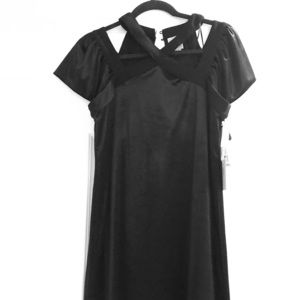 Black Velvet CeCe criss cross neckline dress